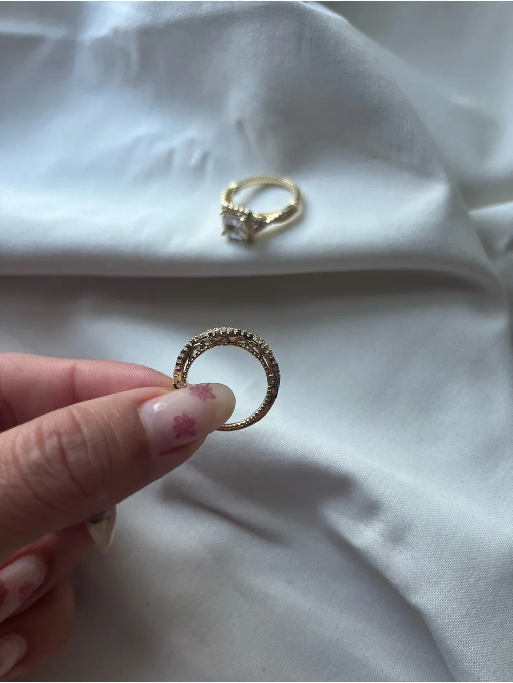 Princess cut diamond ring set